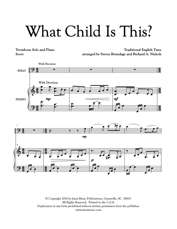 What Child Is This? - Trombone Solo