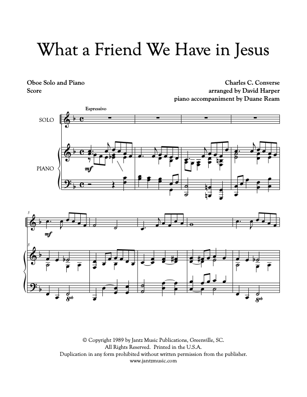 What a Friend We Have in Jesus - Oboe Solo