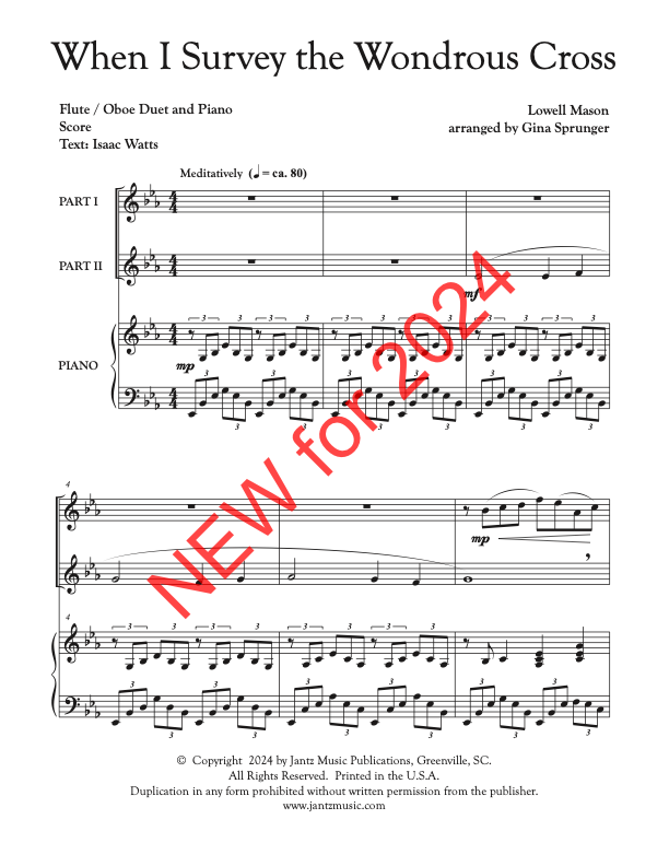 When I Survey the Wondrous Cross - Flute/Oboe Duet