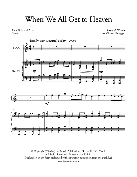 When We All Get to Heaven - Flute Solo