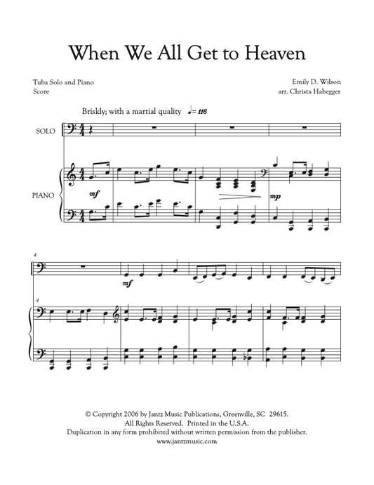 When We All Get to Heaven - Tuba Solo